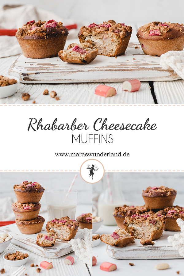 Rezept für glutenfreie Rhabarber-Cheesecake-Muffins. Gesünder, super saftig und perfekt für den Frühling und das Osterfest. Einfach herzustellen. Haferflocken-Rührteig mit Rhabarber und Käsekuchenkern. • Maras Wunderland #rhabarbermuffins #rhubarb #rhabarberkuchen #rhubarbcake #muffins #osterkuchen #osterrezept #frühlingskuchen #glutenfrei #glutenfree #glutenfreibacken #gesundbacken #healthybaking