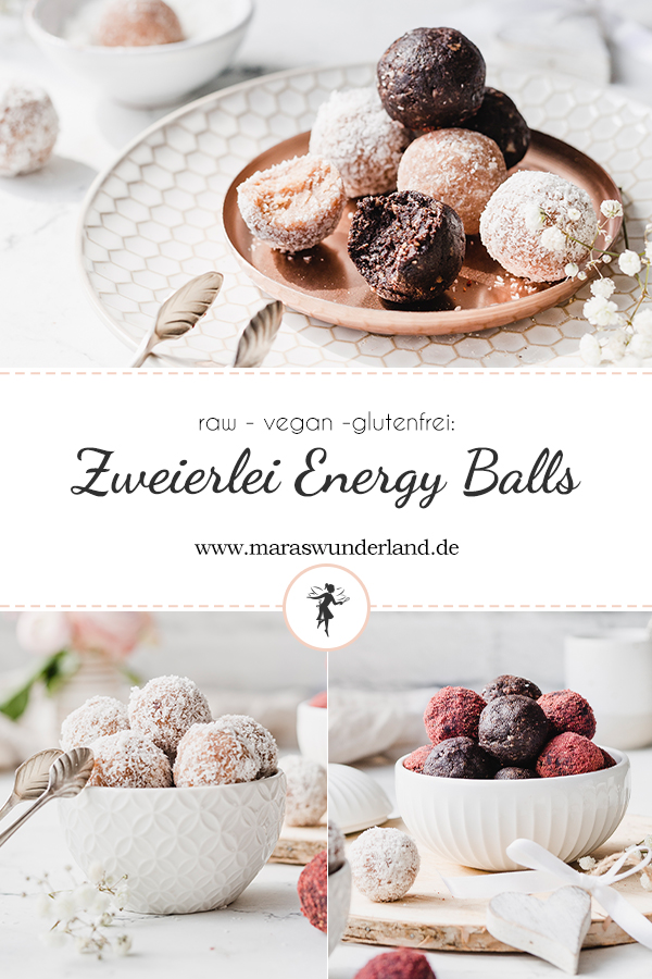 Rezept für zweierlei vegane Energy Balls. Gesund, glutenfrei, rohköstlich, zuckerfrei und richtig lecker. Schokolade-Nuss und Mandel-Kokos. Richtig schnell gemacht und eine wunderbare Geschenkidee. • Maras Wunderland #energyballs #blissballs #pralinen #geschenkeausderküche #maraswunderland #mothersday #muttertag #brownies #raw #healthy #gesundersnack #snack #healthysnack #vegan #glutenfree #sugarfree #zuckerfrei
