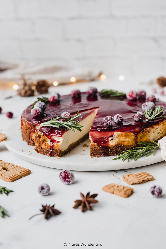 Weihnachtlicher Glühwein-Käsekuchen mit Spekulatius | Maras Wunderland ...