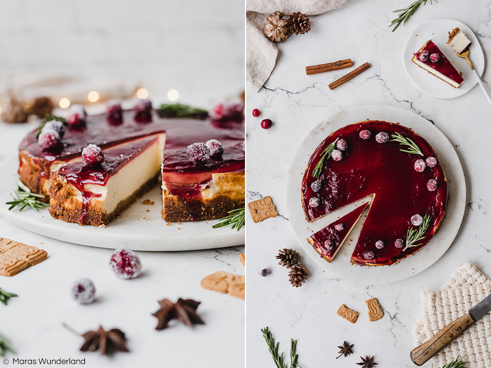 Weihnachtlicher Glühwein-Käsekuchen mit Spekulatius | Maras Wunderland ...