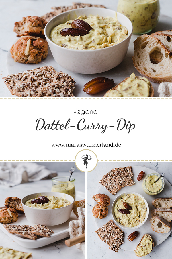 Veganer Dattel-Curry-Dip. Ein super schnelles und einfaches Rezept - perfekt für jede Party oder als Beilage. Mit Suchtniveau. • Maras Wunderland