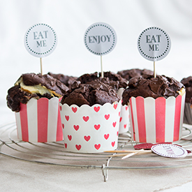 Schokomuffins mit Käsekuchenkern