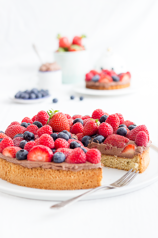 Obstboden mit Schoko-Minz-Sahne