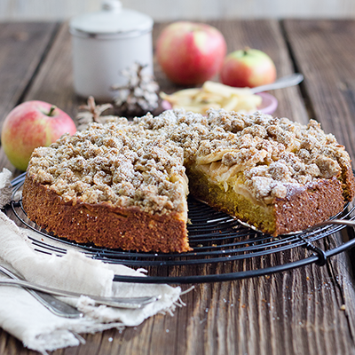 Kürbis-Apfel-Streuselkuchen