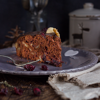 Cranberry-Nuss-Schokokuchen