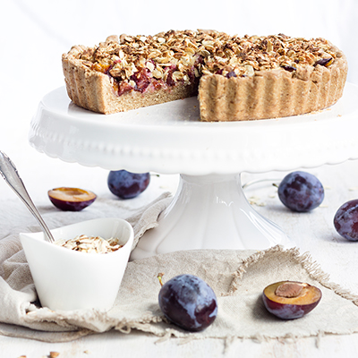 Vegane Zwetschgen-Zimt-Tarte