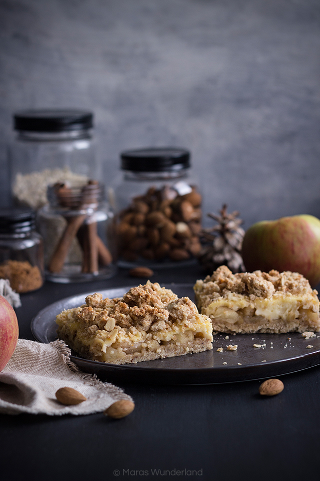 veganer Apfel-Pudding-Streuselkuchen