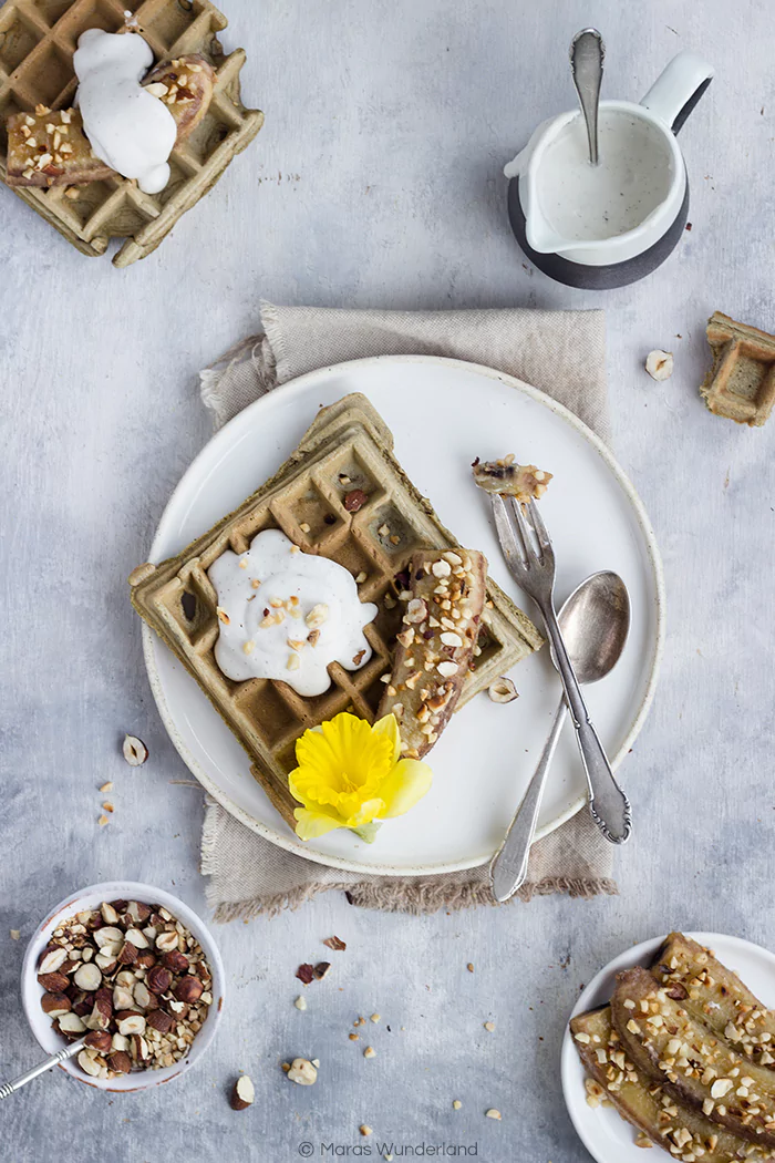 Gesunde Matcha-Waffeln