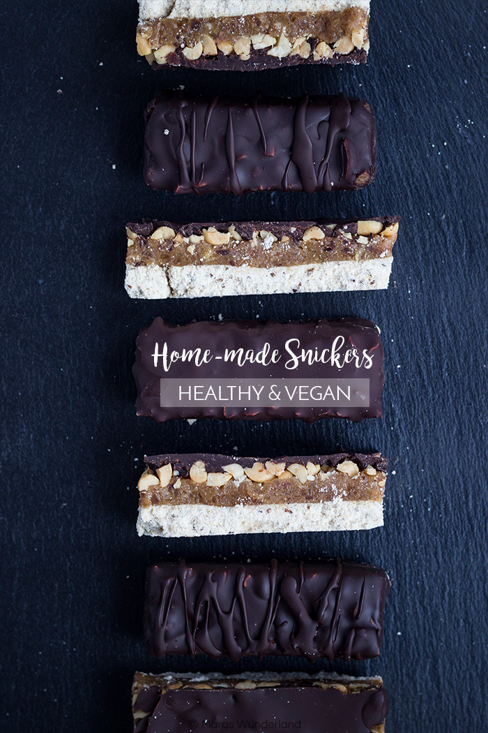 vegan, healthy, home-made Snickers