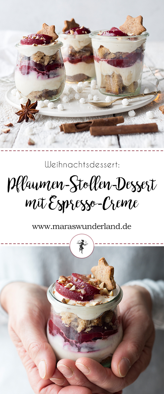 Pflaumen-Stolles-Dessert mit Espressocreme