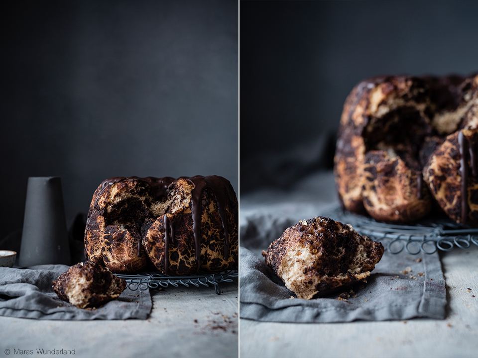 {Werbung} Rezept für Chocolate Monkey Bread. Schokoladiges Hefegebäck aus dem Gugelhupf.