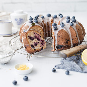 Heidelbeer-Zitronenkuchen mit Kokos