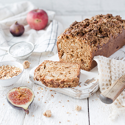 Gesündere Feigen-Apfelbrot mit Streuseln