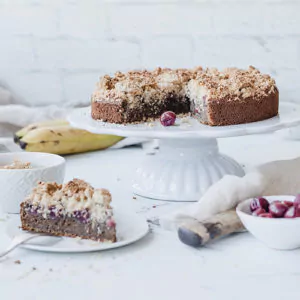 Veganer, glutenfreier Kiba-Streuselkuchen