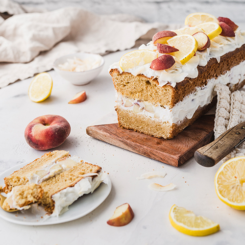 Gesünderer Pfirsich-Zitronenkuchen