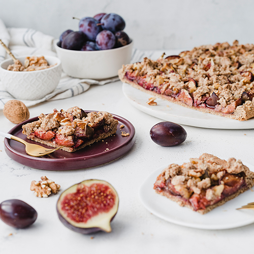 Gesünderer & veganer Feigen-Zwetschgenkuchen