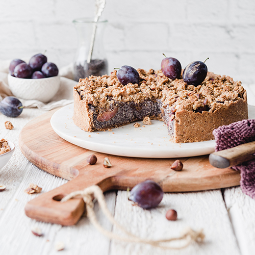 Veganer Zwetschgen-Mohnkuchen