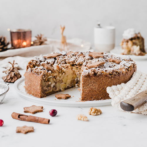 Veganer Apfel-Marzipan-Kuchen