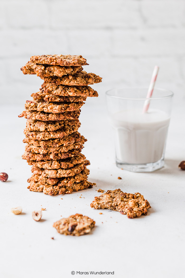 Vegane Nusscookies - gesund, glutenfrei, zuckerfrei. Ruck zuck gemacht und RE'ST geeignet (gut für den Darm). • Maras Wunderland #cookies #vegan #glutenfree #sugarfree