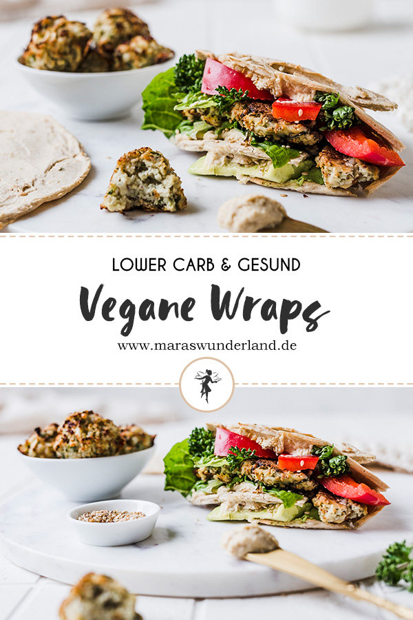 Lower Carb vegane Wraps. Schnell und einfach gemacht auf nur wenige Zutaten. • Maras Wunderland #vegan #snack #wraps #lowcarb