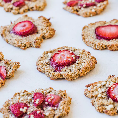 Vegane und gesunde Erdbeer Cookies
