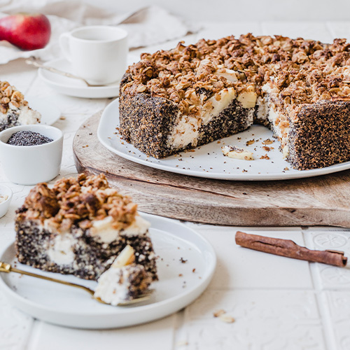 Gesünderer Apfel-Mohn-Käsekuchen