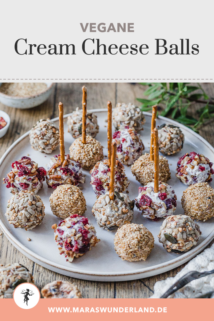 Vegane Mini Cream Cheese Balls. Super Fingerfood und Snack. Für Silvester, Party oder Geburstage. • Maras Wunderland