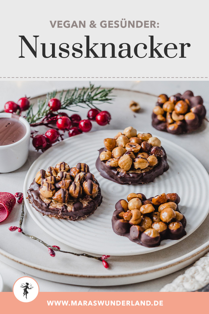 Vegane Nussknacker mit Schokolade. Schnell gemacht und gesünder. Knusprige Weihnachtsplätzchen. • Maras Wunderland