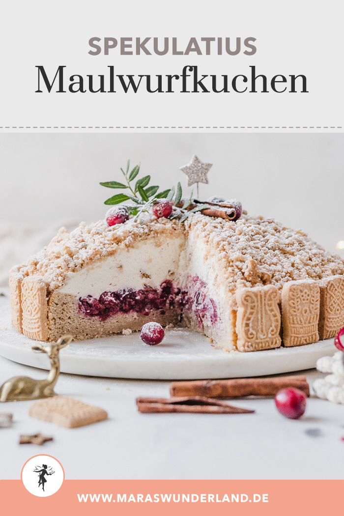 Gesünderer Spekulatius-Maulwurfkuchen mit Kirschen. Weihnachtskuchen. • Maras Wunderland