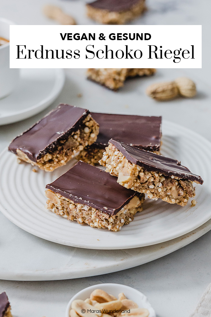 Gesunde Schoko-Erdnuss-Riegel. vegan, glutenfrei, schnell gemacht und ein toller Snack • Maras Wunderland