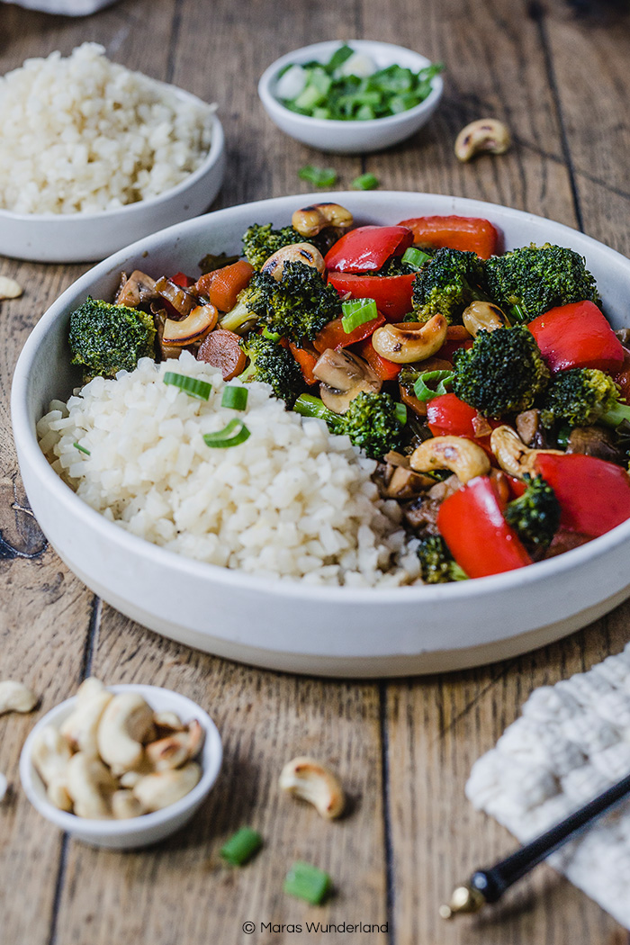 Schnelles Veggie Stir Fry. Vegan, gesund und perfekt für die günstige Feierabendküche. • Maras Wunderland