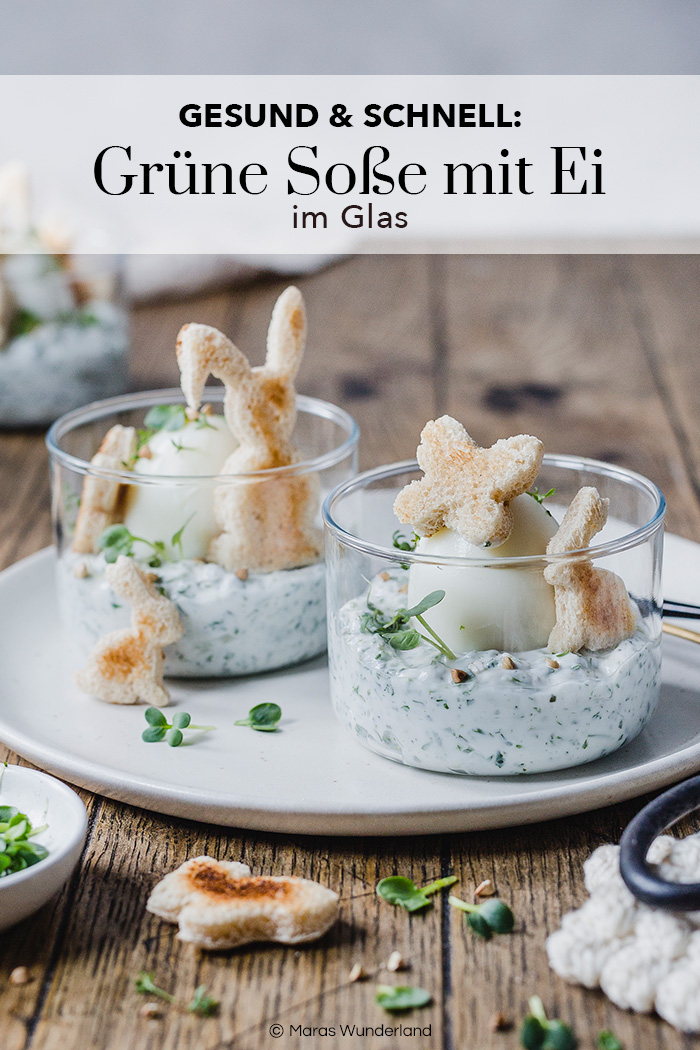 Schnelle Grüne Soße mit Ei im Glas. Gesund und mit mehr Protein. Perfekt für Ostern. • Maras Wunderland