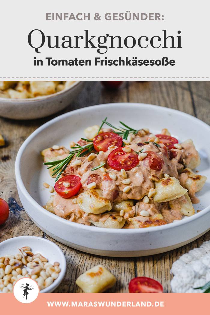 Quarkgnocchi in Tomaten-Frischkäsesoße. Einfach gemacht, gesünder und super lecker. • Maras Wunderland