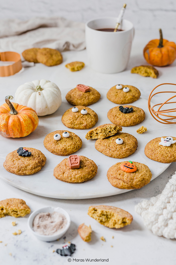 Gesündere Kürbis Cookies. Schnell und einfaches Rezept – perfekt für Halloween. • Maras Wunderland