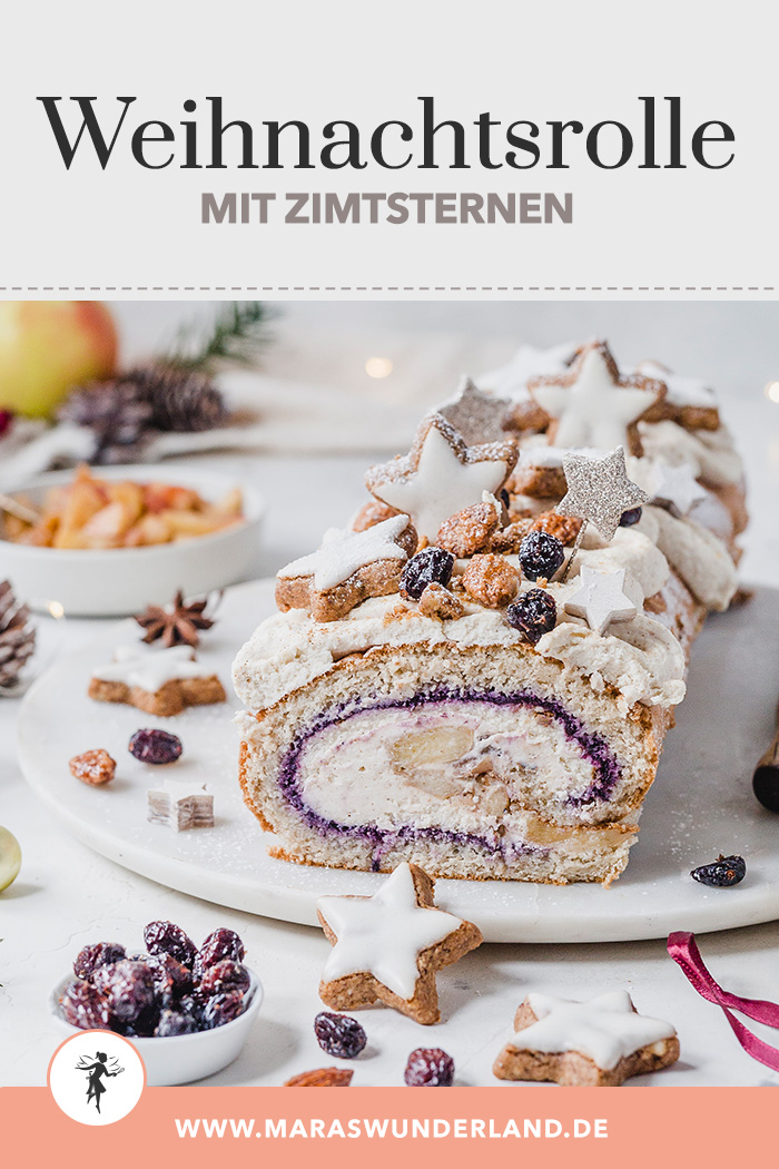 Weihnachts Biskuitrolle. Festlich, gesünder und einfach gemacht. Perfekt für das Weihnachtsfest. • Maras Wunderland