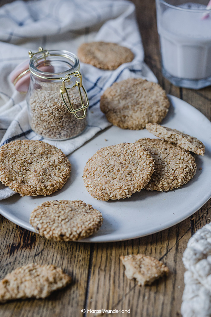 Glutenfreie Tahin Cookies. Gesündere und schnell gemachte Kekse mit Sesam. • Maras Wunderland